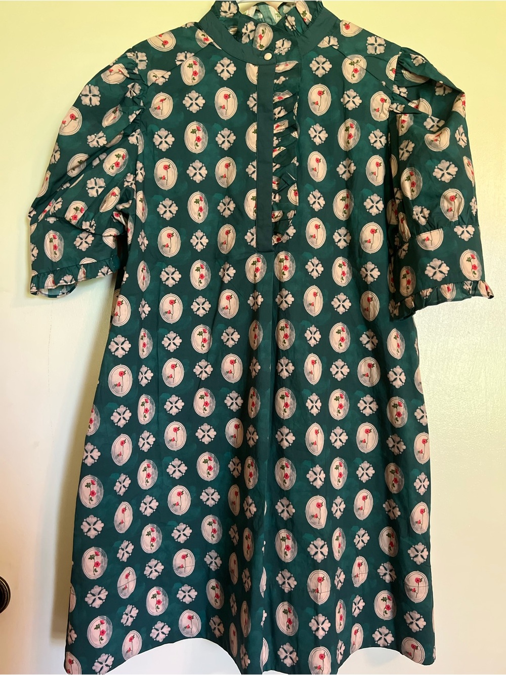 Teal Floral Medallion Shift Dress